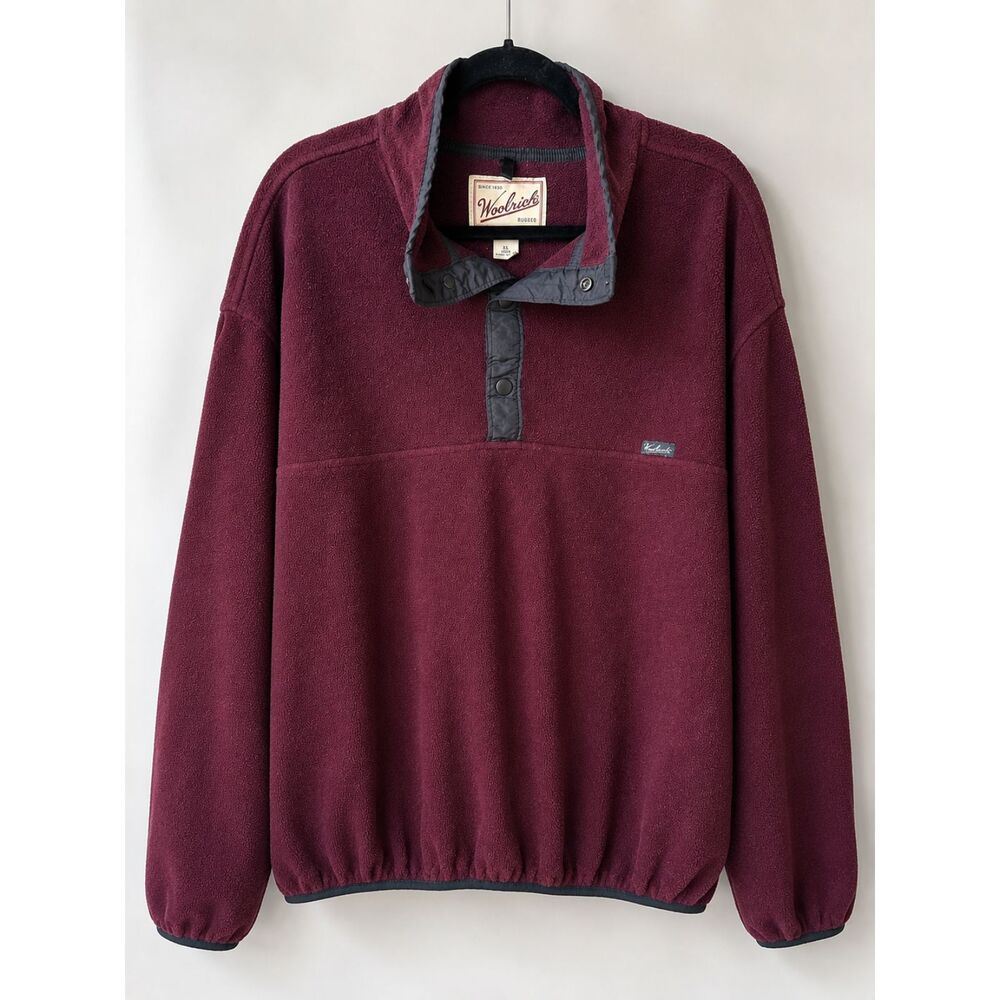 vtg Woolrich Burgundy PolarTec Fleece Pullover - perfect for an oversized fit